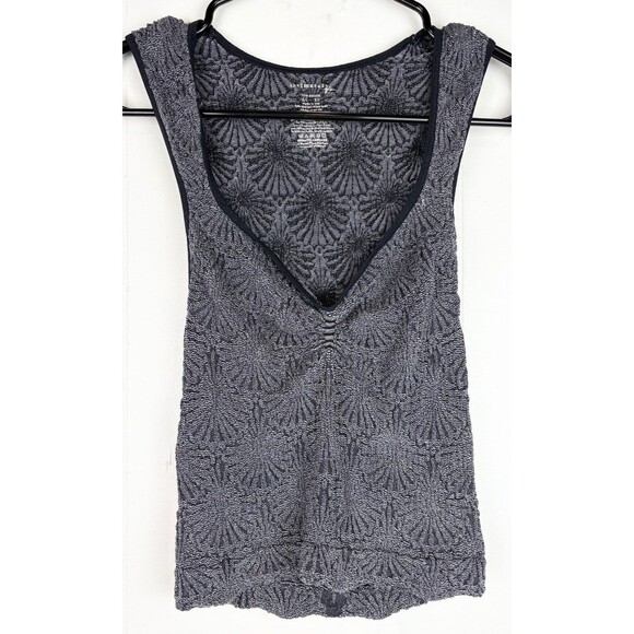 Free People Love Letter V-Neck Sleeveless Grey Stretch Top Shirt, XS, Small - Picture 1 of 6